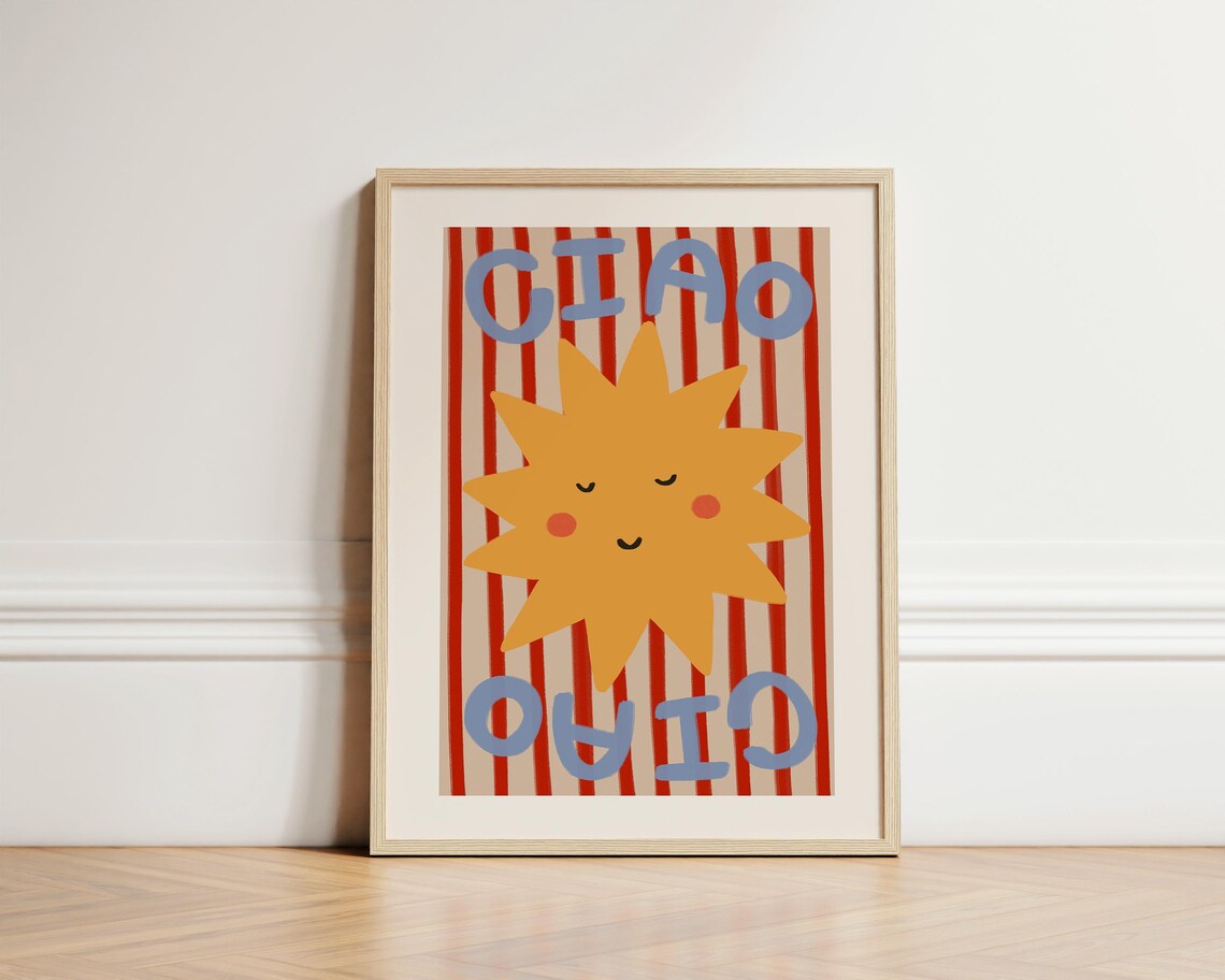 Ciao Sun Print, Eclectic Nursery Kids Art