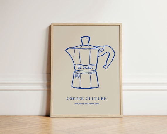 Coffee Maker Print Poster Kitchen Wall Art Decor Apartment Unframed