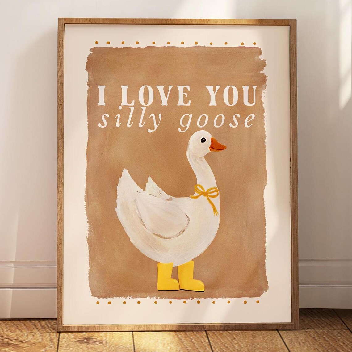 Silly Goose Nursery Wall Art, Cute Animal Poster
