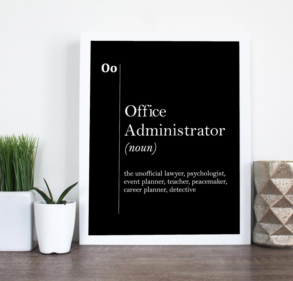 Office Administrator Funny Dictionary Definition Black Poster - Image 2