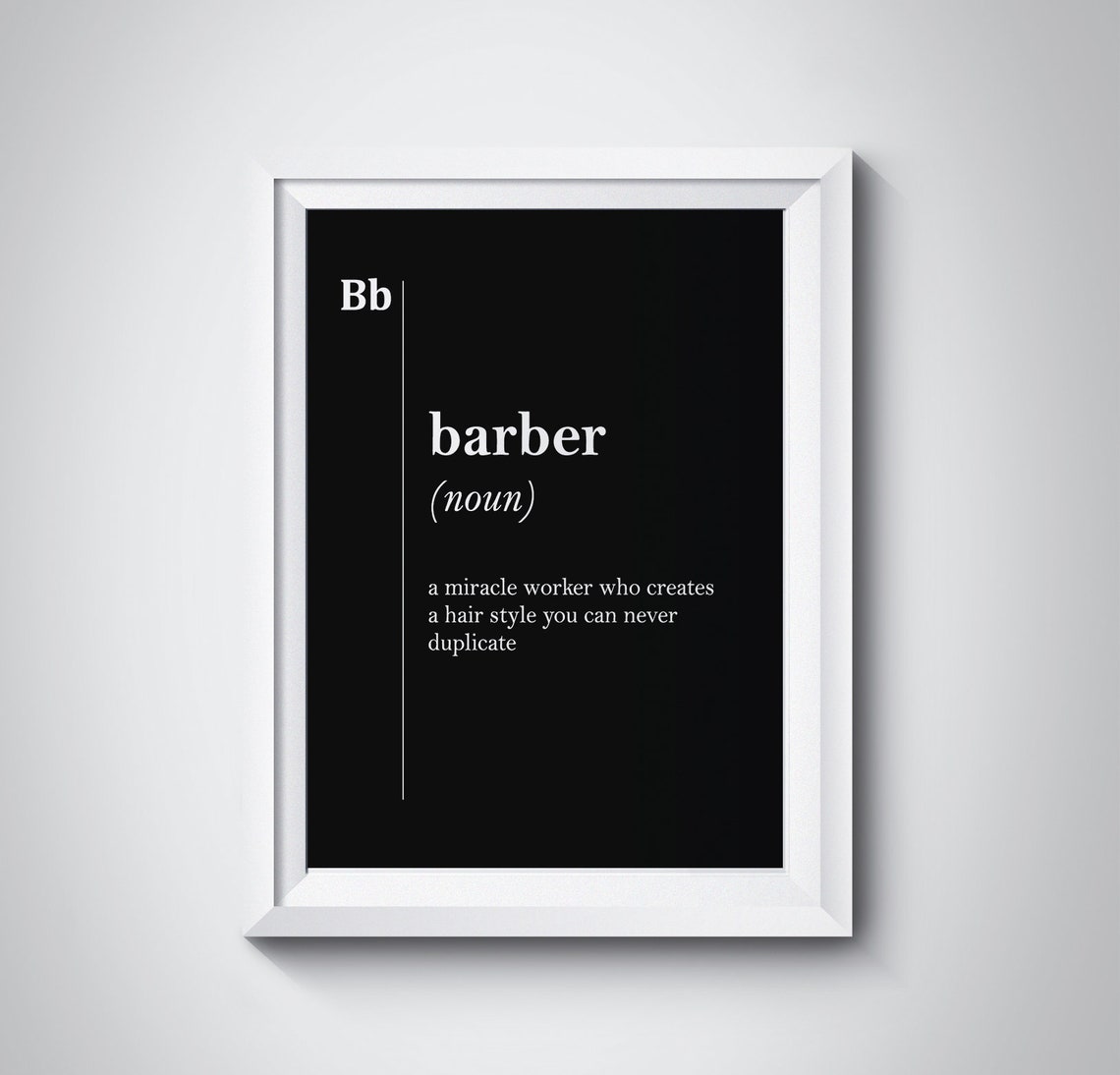 Barber Funny Dictionary Definition Miracle Worker Black Poster