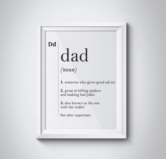 Dad Definition Gift For Dad Print Fathers Day Father Gift Parents Gift Minimalist Poster Best Father Gift Typography Scandinavian Dictionary
