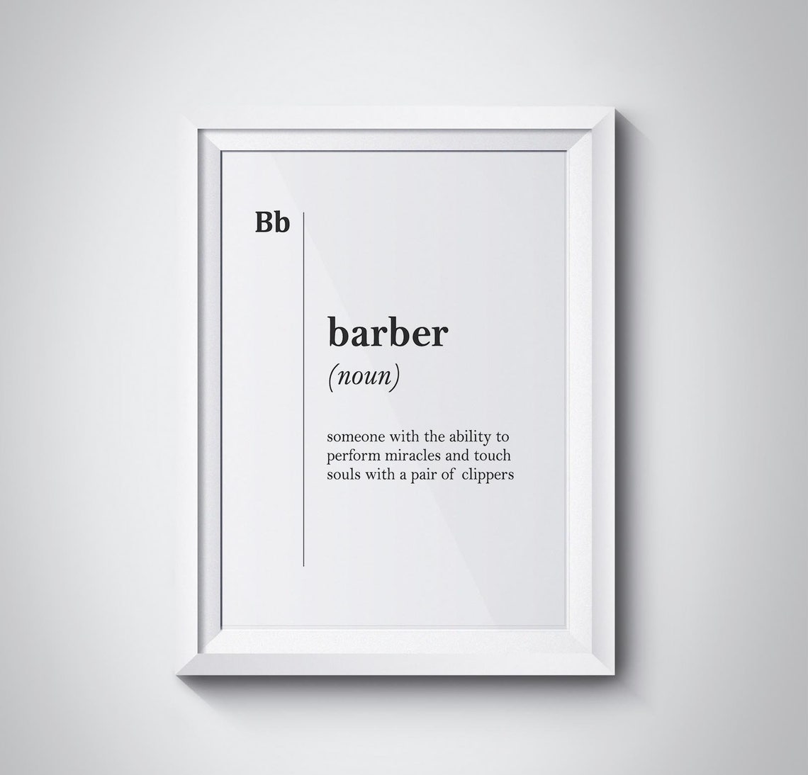 Barber Funny Noun Definition Clippers Dictionary Gift Wall Art