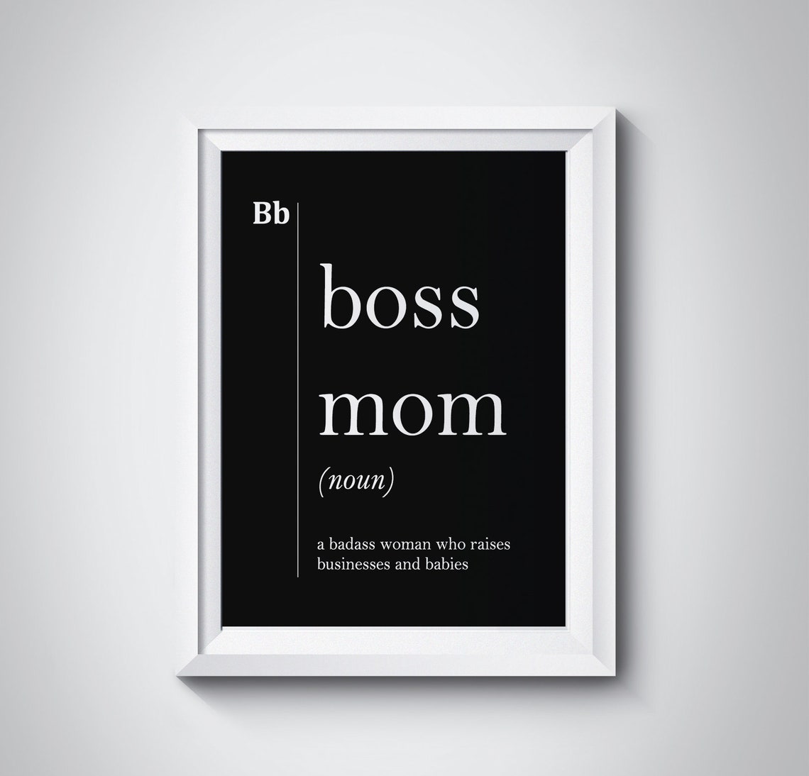 Boss Mom Dictionary Definition Bold Black Working Mother Poster