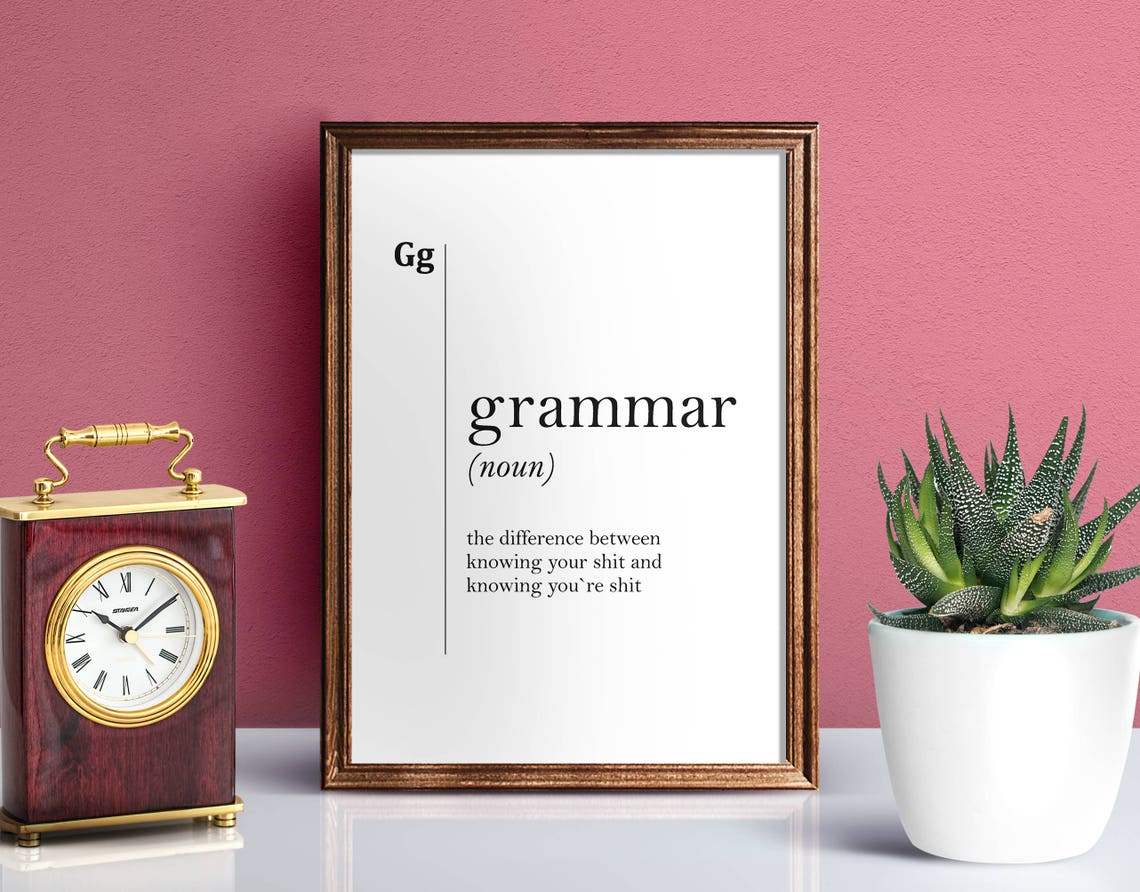 Grammar Funny Dictionary Definition Language Teacher Gift Poster - Image 2