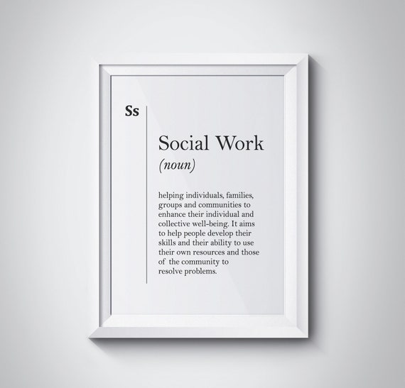 Social Work Definition Print Social Worker Gift Coworker Gift New Job Wall Art Scandinavian Social Work Wall Art Dictionary Social Poster