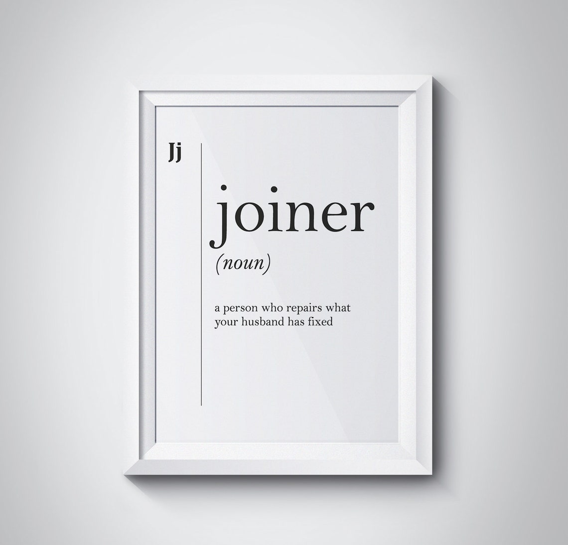 Joiner Funny Definition Husband Workshop Decor Dictionary Poster