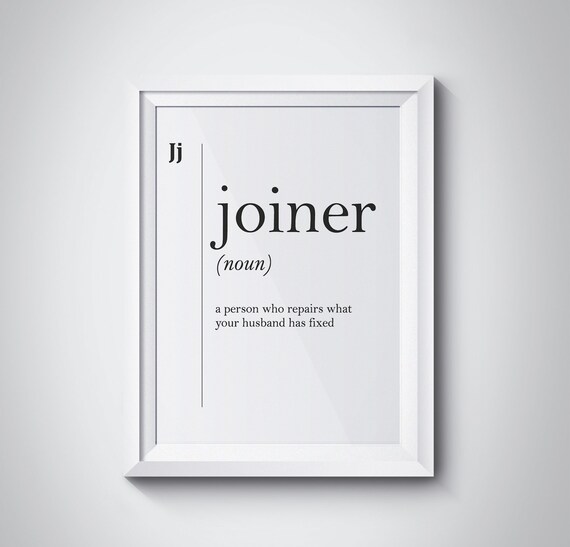 Joiner Funny Definition Husband Workshop Decor Dictionary Poster