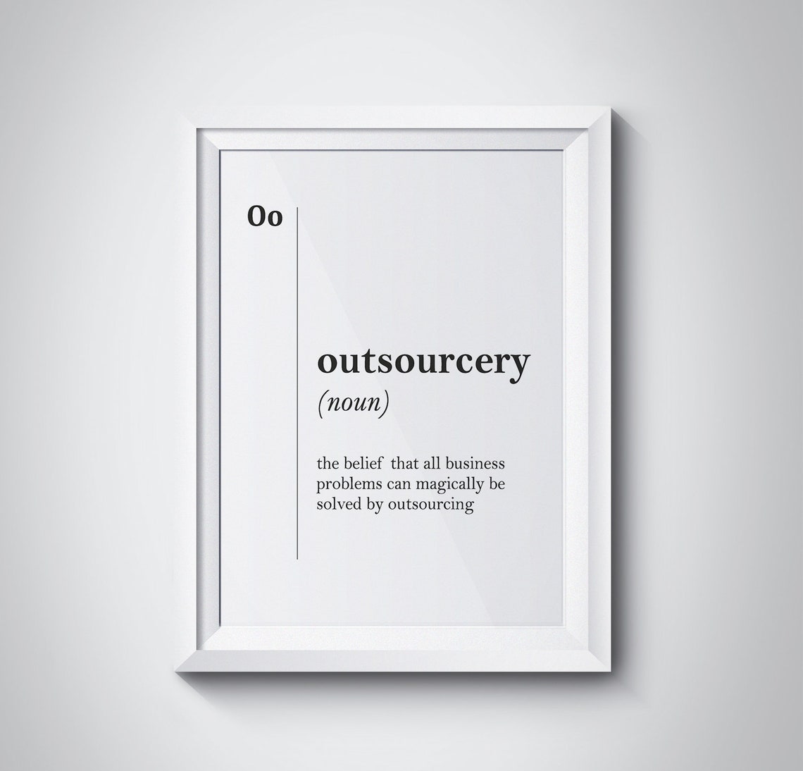 Outsourcery Funny Dictionary Definition Minimalist Office Poster