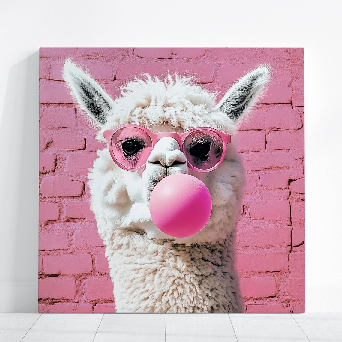Alpaca Funny Llama Bubble Gum, Kid Bedroom Art Print