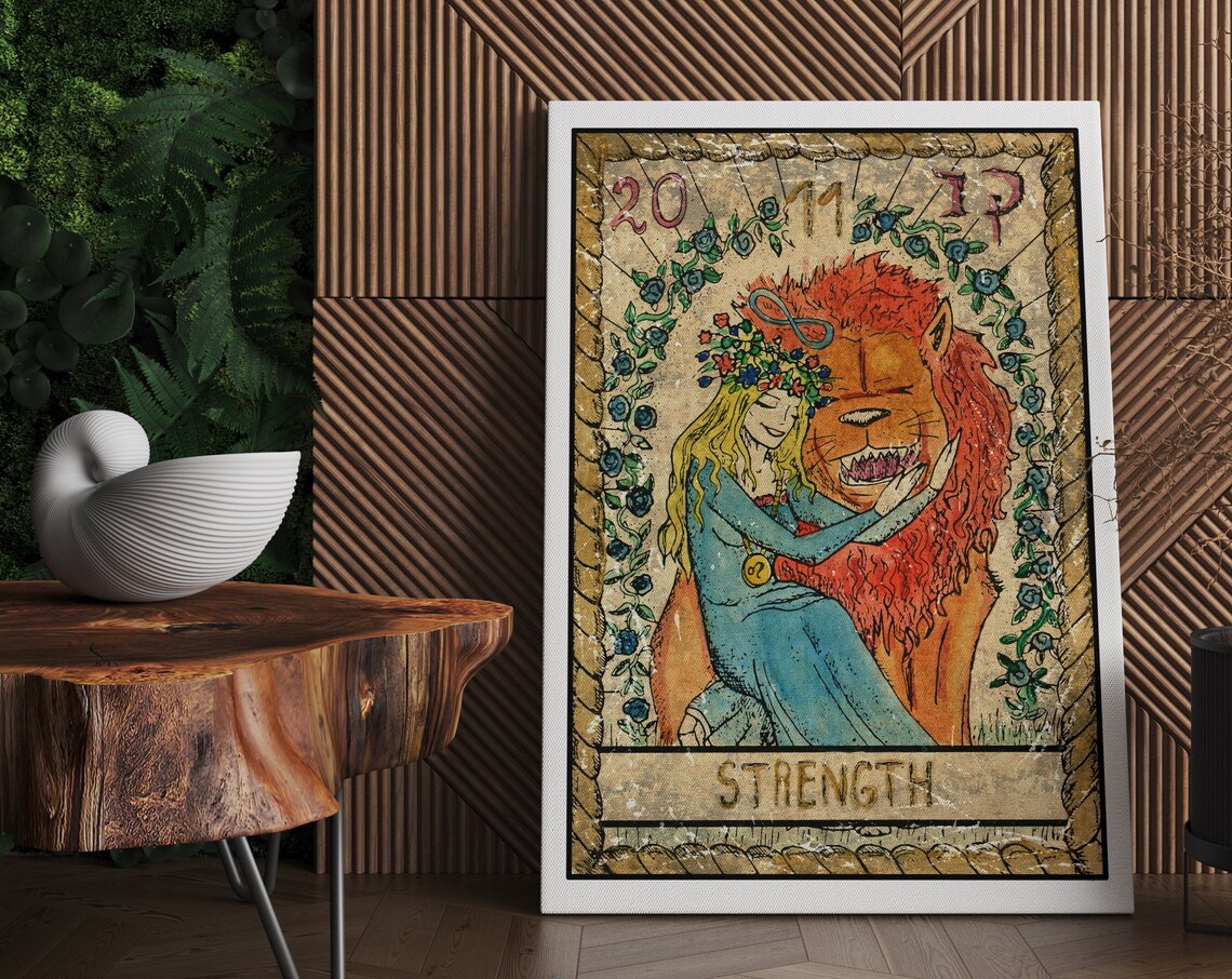 Tarot Card Print Wall Art Tarot Card Strength Tarot Cards Print Tarot Print Tarot Card Wall Print Tarot Card Wall Art Tarot