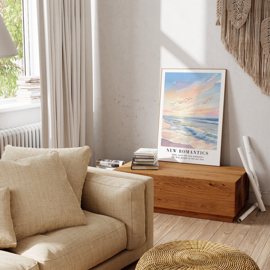 New Romantics Beach Watercolor Album Art Print - Image 2