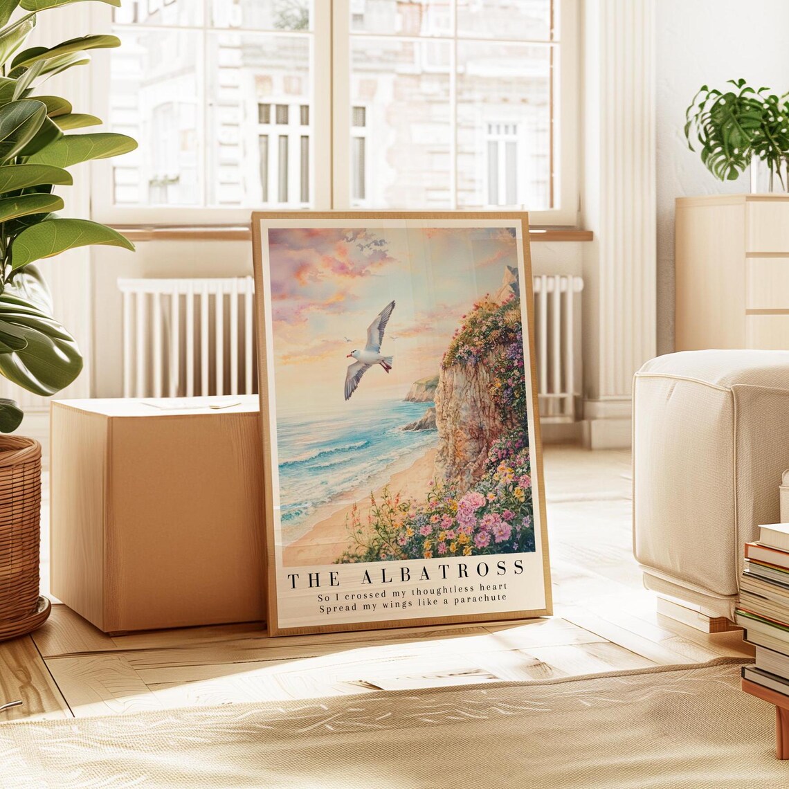 Albatross Watercolor Print, Coastal Beach Art - Image 2