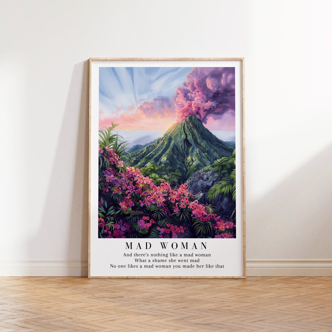 Mad Woman Evermore Watercolor Volcano Art Print - Image 3