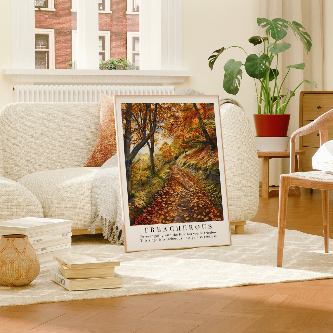 Treacherous Taylor Swift Autumn Forest Path Lyric Art Poster - Image 3