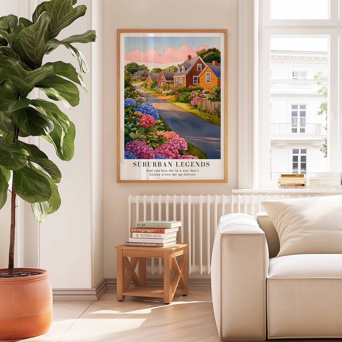 Taylor Swift Suburban Legends Hydrangea Street Watercolor Poster - Image 2