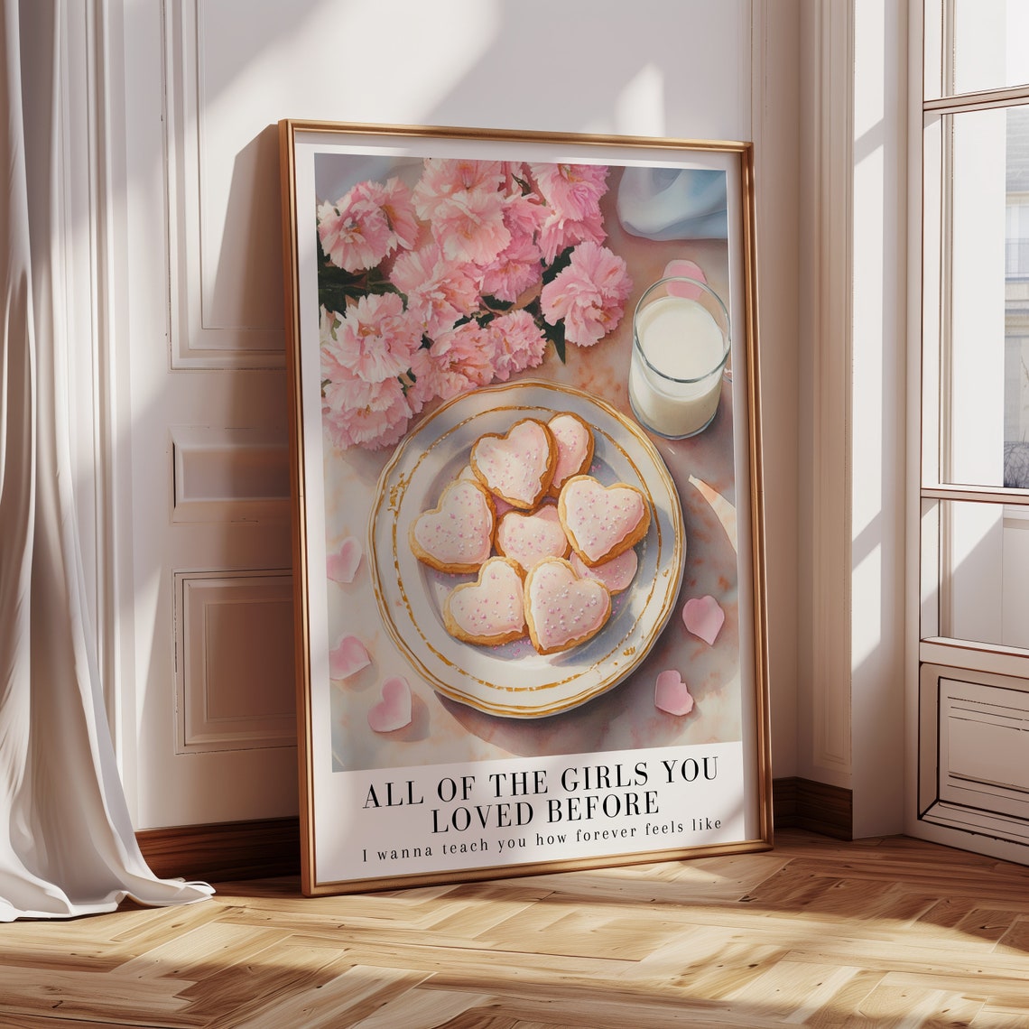All Of The Girls You Loved Before Lover Poster Lover Album Pink Heart Cookies Art Watercolor Print Subtle Merch How Forever Feels Like - Image 3
