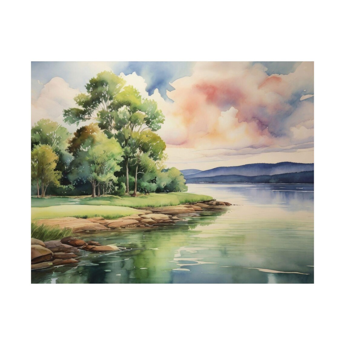Greers Ferry Lake Watercolor Art Print, Arkansas