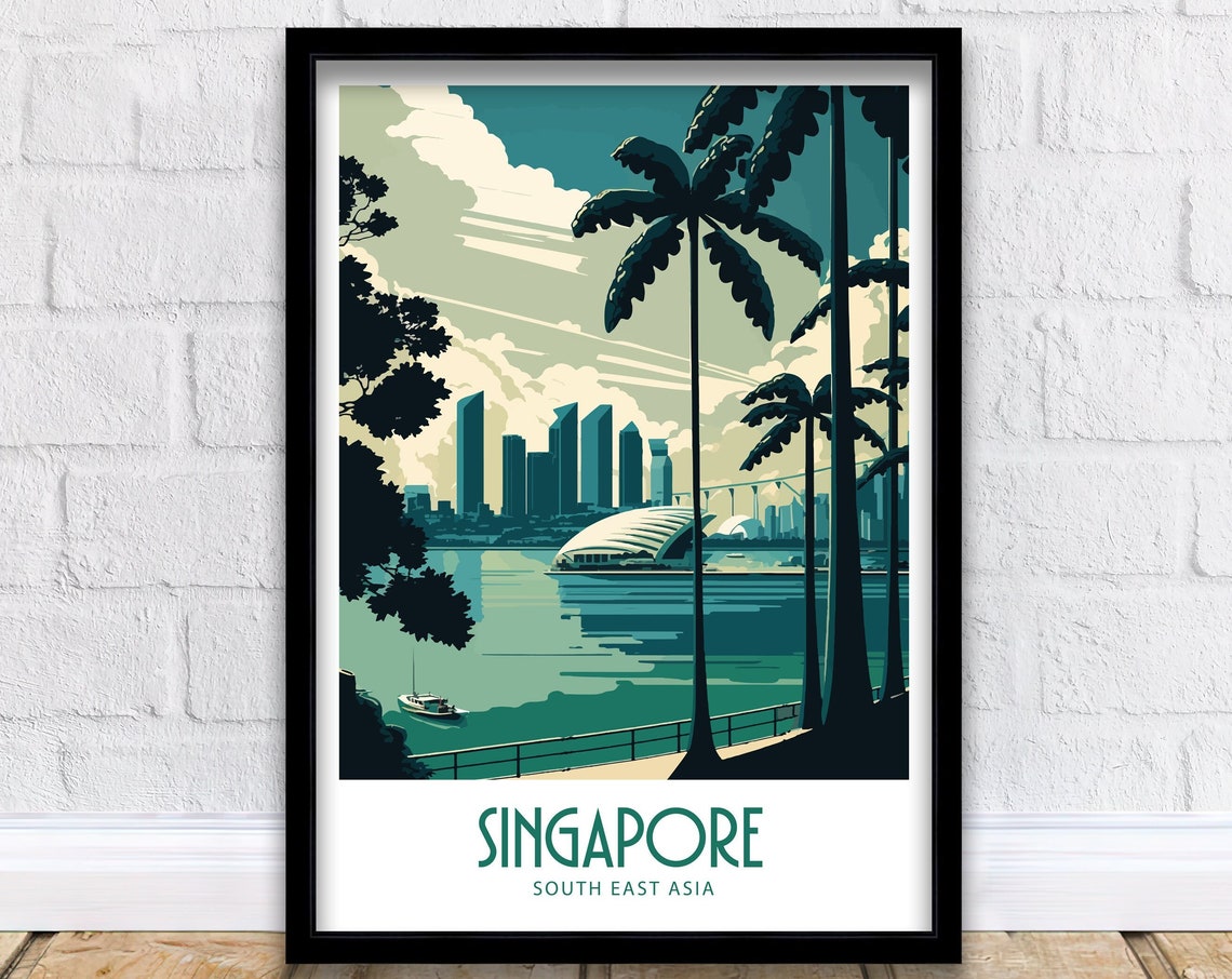 Singapore Travel Print Wall Art Singapore Travel Poster Gift For Singapore Scenery Wall Art Singapore Asia City Wall Art Gift For Singapore