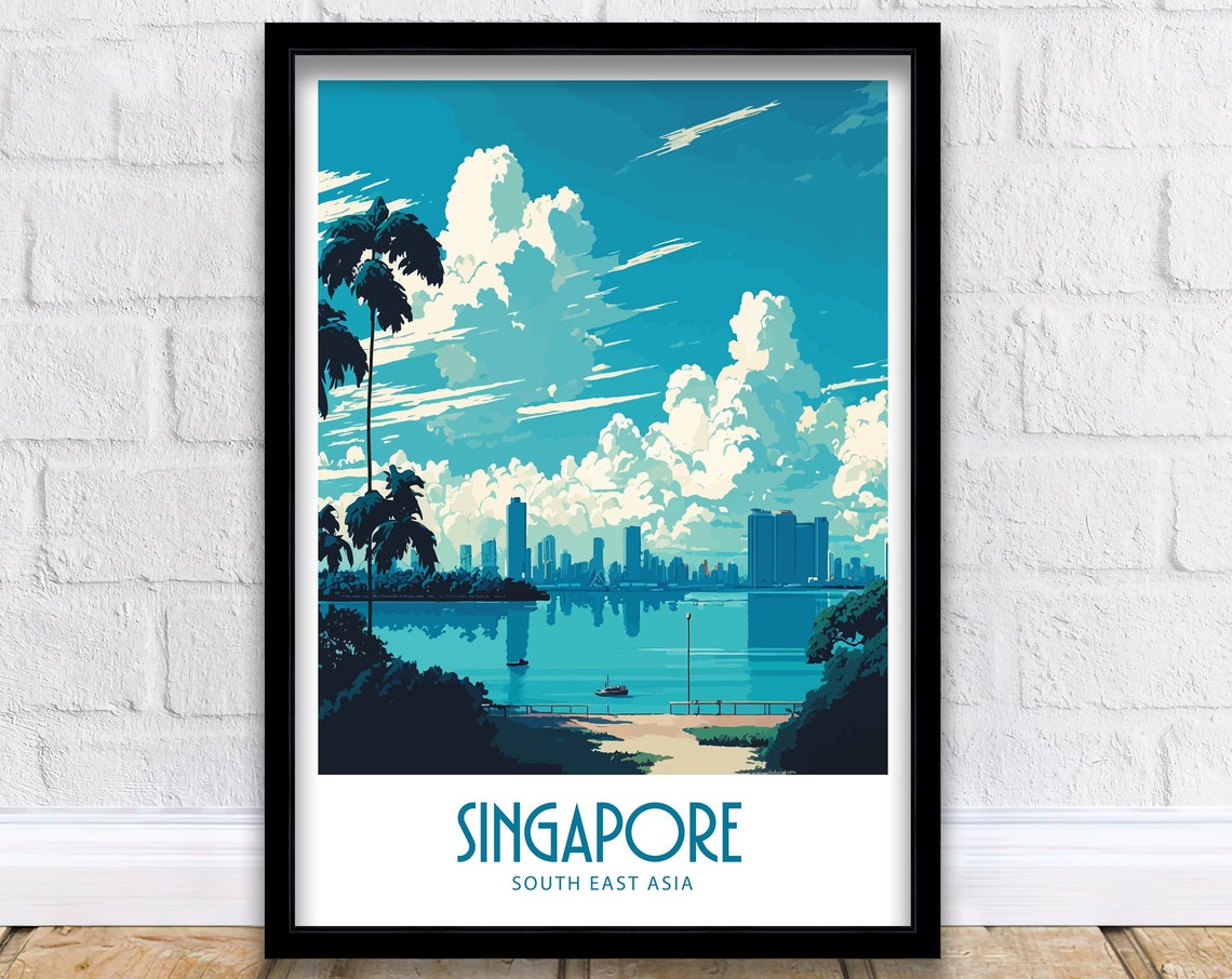 Singapore Travel Print Wall Art Singapore Travel Poster Gift For Republic Of Singapore Wall Art City Wall Art Gift For Republic Of Singapore