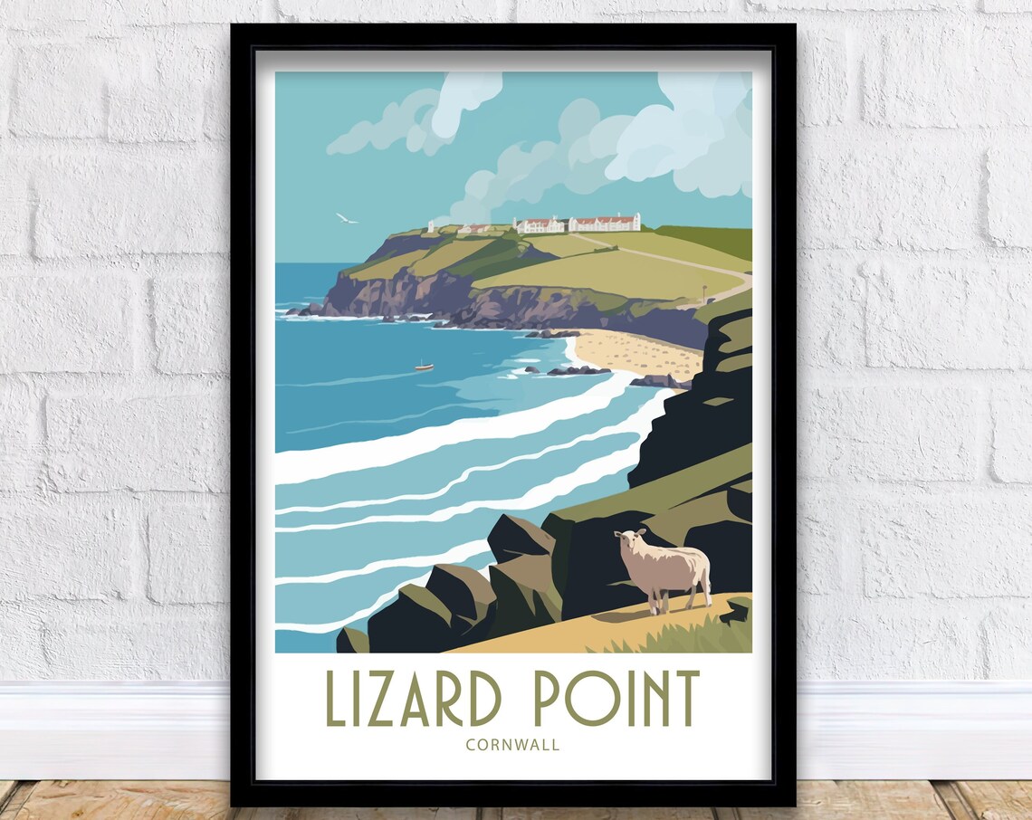 Lizard Point Travel Poster, Cornwall Scenery