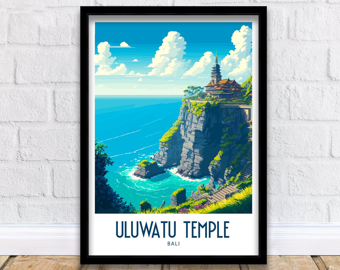 Uluwatu Temple Bali Clifftop Ocean View Sacred Travel Poster