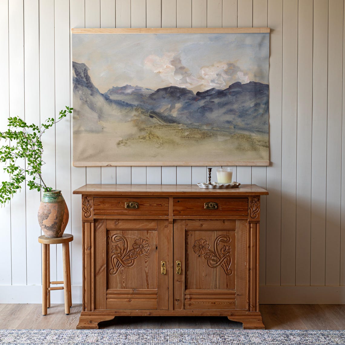 Mountain Wall Art Extra Large Wall Art Tapestry Wall Hanging Watercolor Print Nature Tapestry Abstract Art 596
