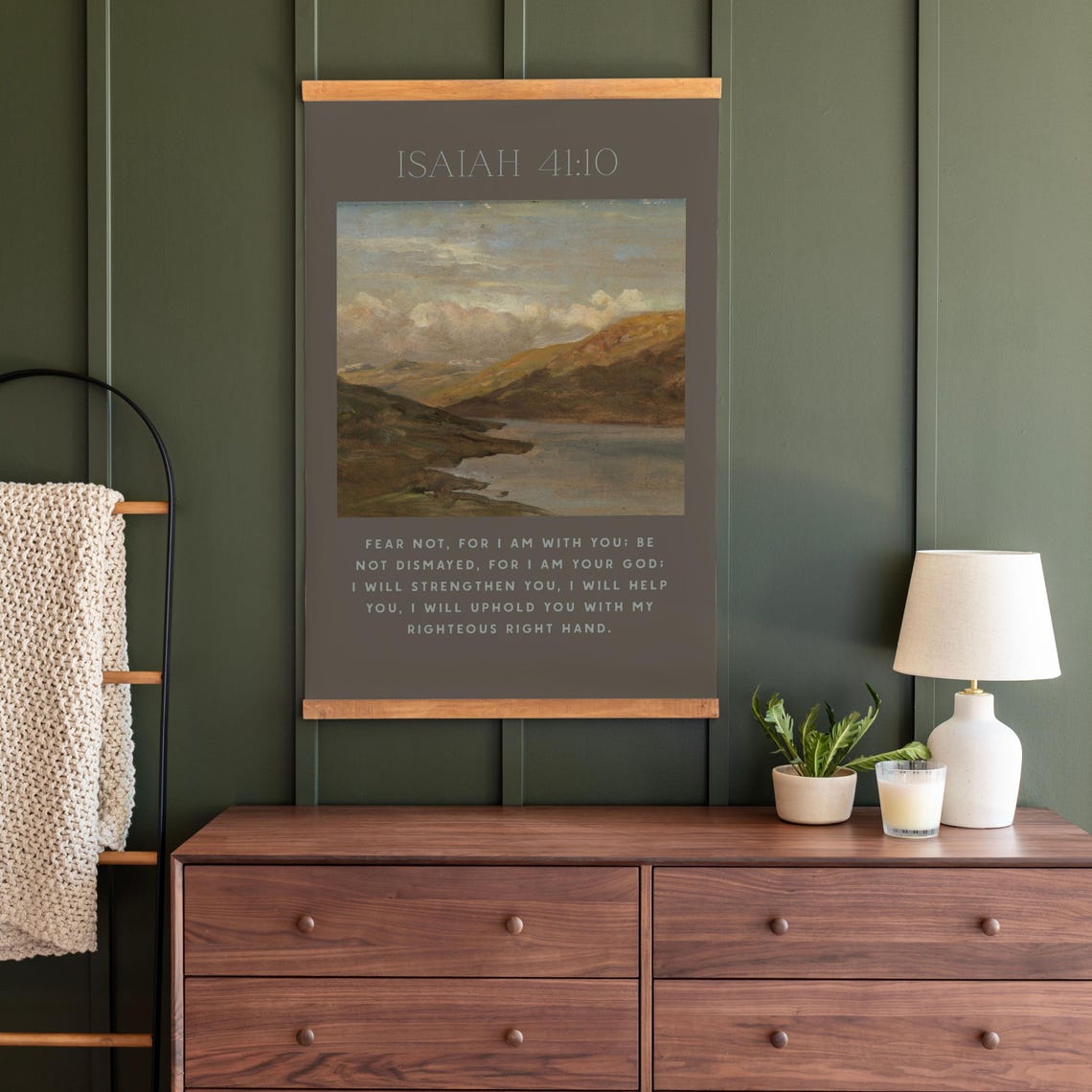 Isaiah 41:10 Fear Not Mountain Lake Vintage Scripture Poster - Image 3