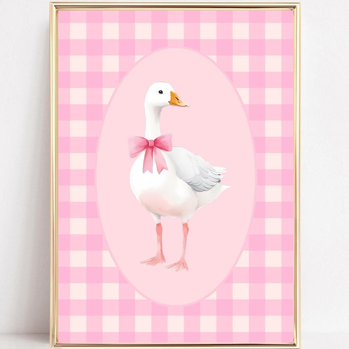 Vintage Goose Art Print Silly Goose Wall Art Cottagecore Goose Painting Vintage Nursery Decor Grandmillenial Wall Art Girls Room