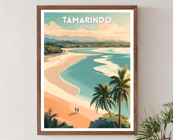 Tamarindo Costa Rica Surf Beach Retro Mid Century Travel Poster
