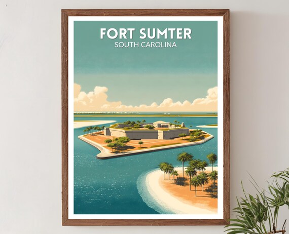 Fort Sumter South Carolina Historic Island Fort Travel Poster