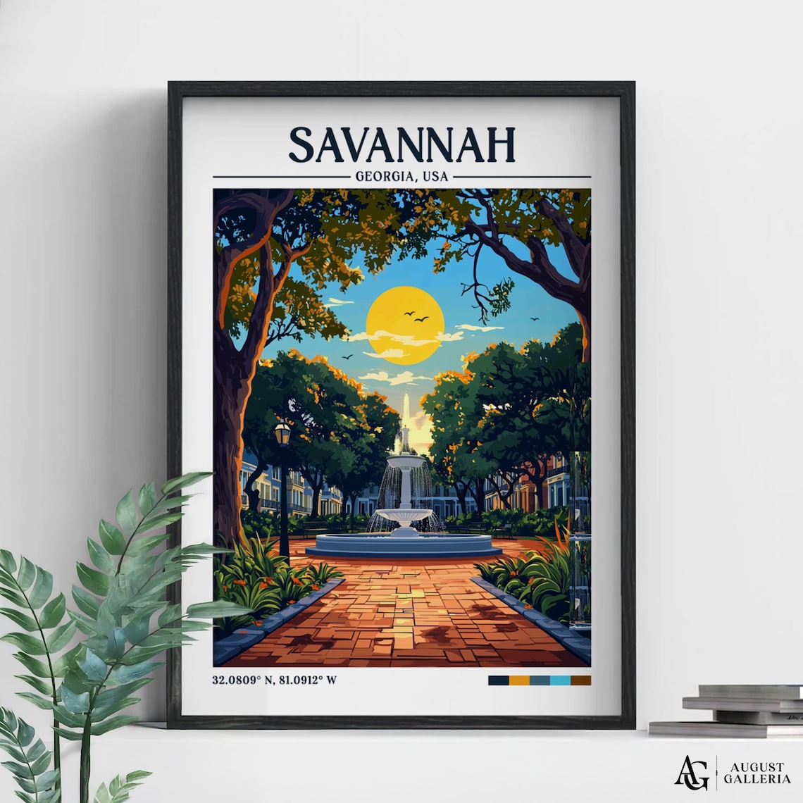 Savannah Georgia Retro Travel Poster Print