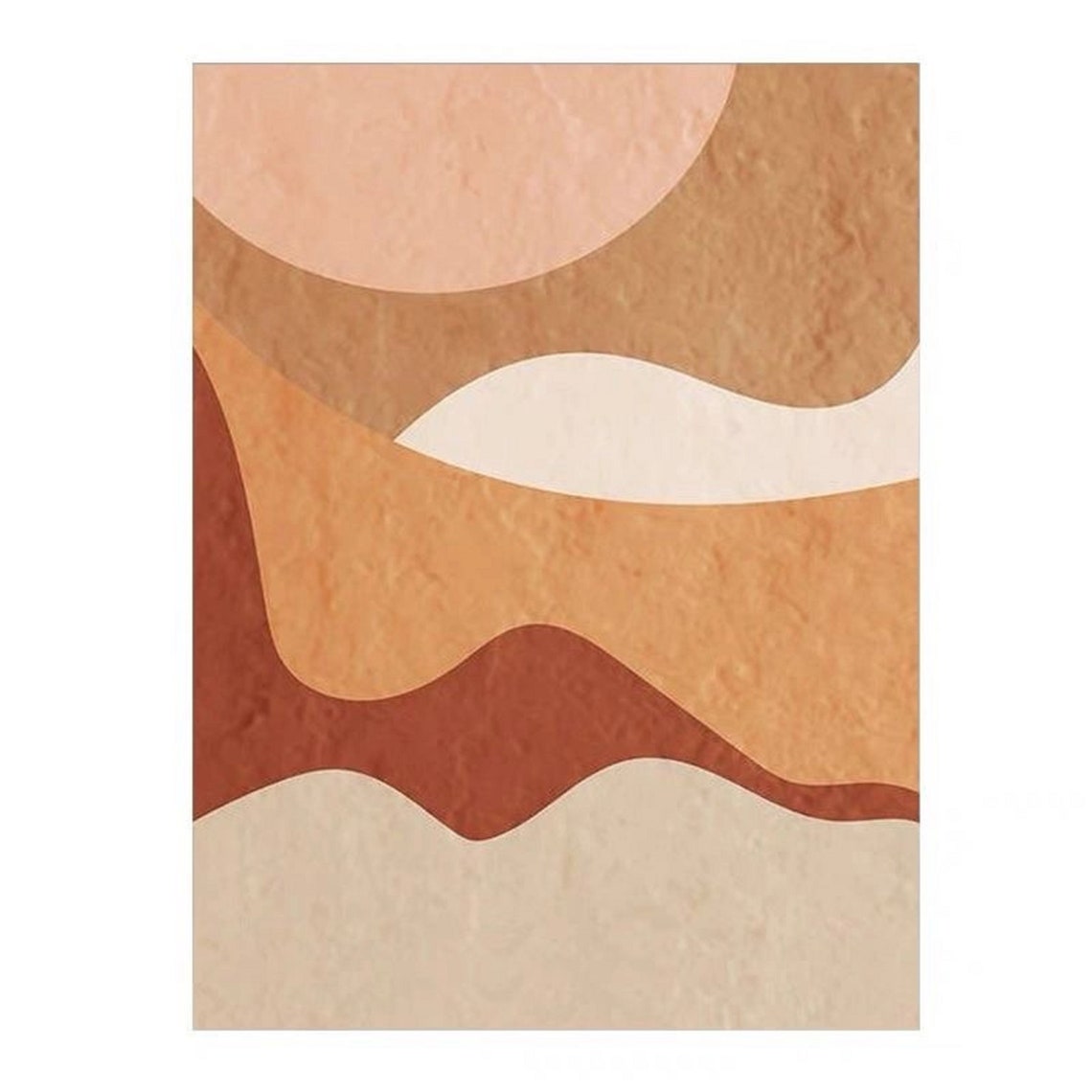 Terracotta Desert Dunes Layered Abstract Earth Tone Art Poster - Image 2