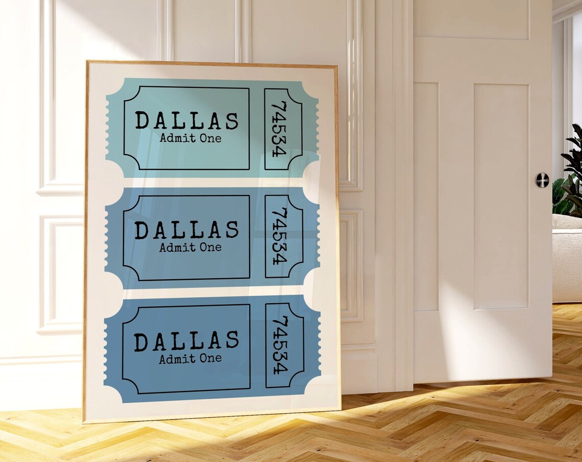 Dallas Retro Texas Travel Poster, Home Decor