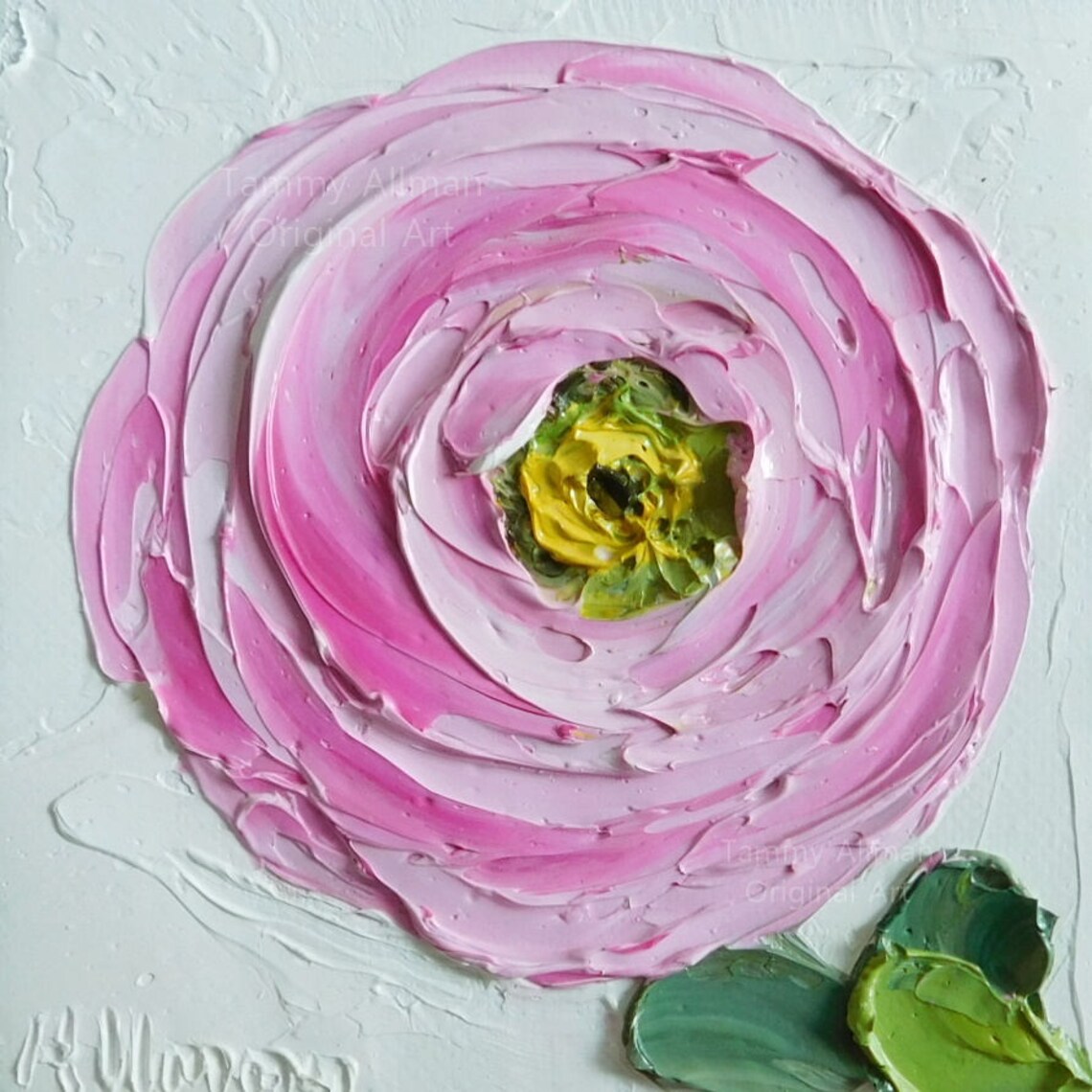 Custom Ranunculus Impasto Oil Painting Wall Art Print - Image 5