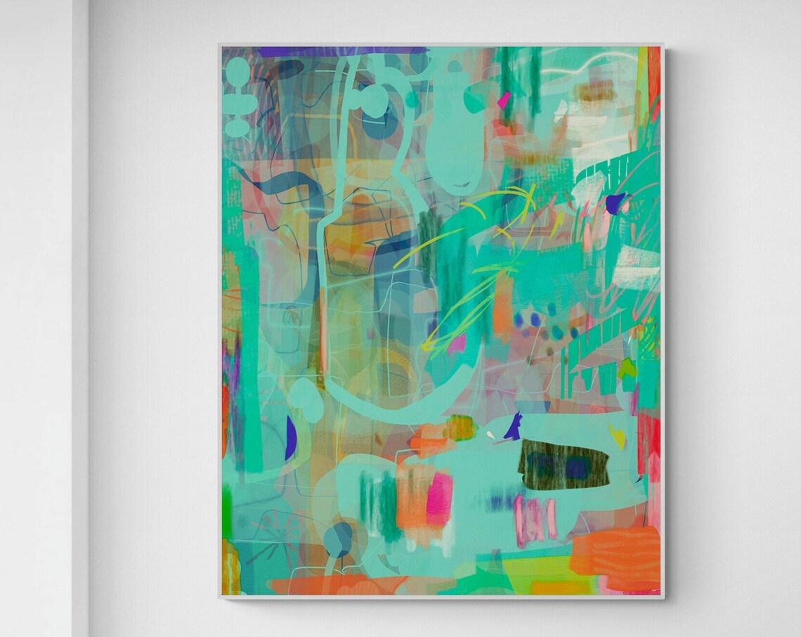 Colorful Abstract Painting Art Print, Modern Abstract - Image 5