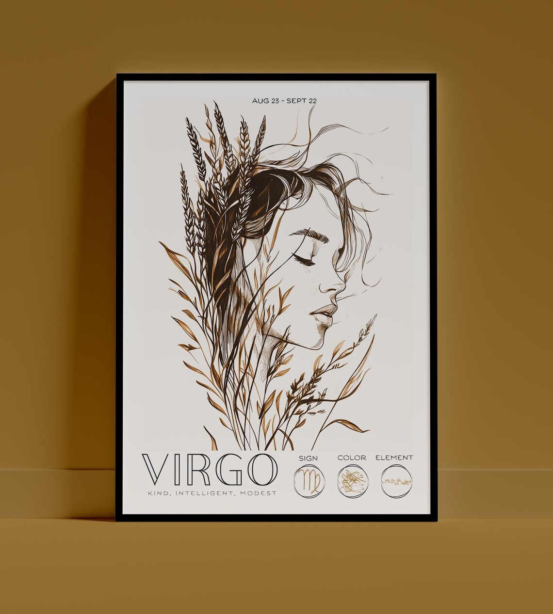 Virgo Zodiac Astrology Decor Star Sign Art Print