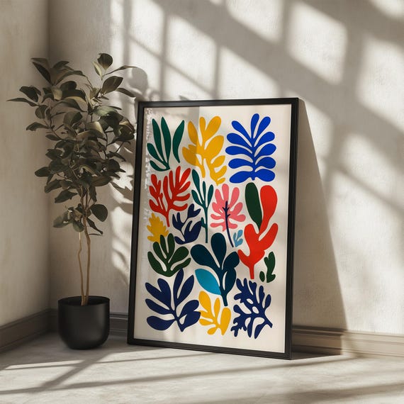 Vibrant Matisse Style Floral Prints Colorful Wall Art Home Decor Gift For Plant Lovers Modern Decoration Unique Artwork