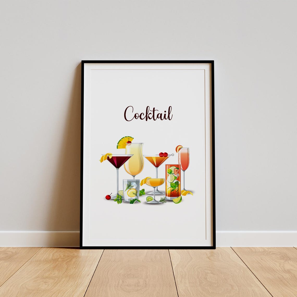 Cocktail Illustrations Collection Home Bar Kitchen Decor Poster - Image 2