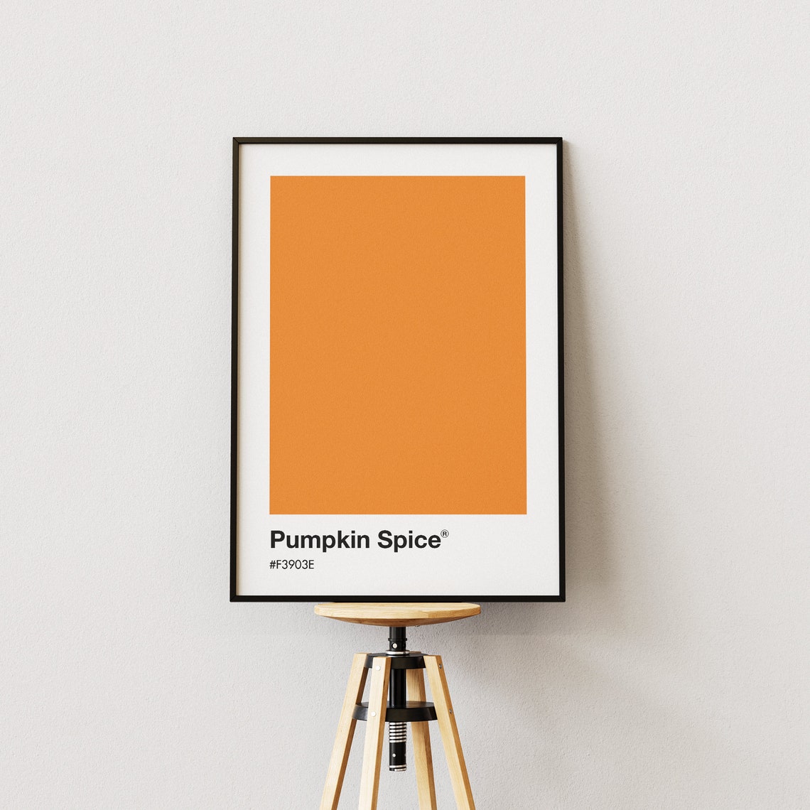 Pumpkin Spice Orange Pantone Style Color Block Minimalist Art Print - Image 2