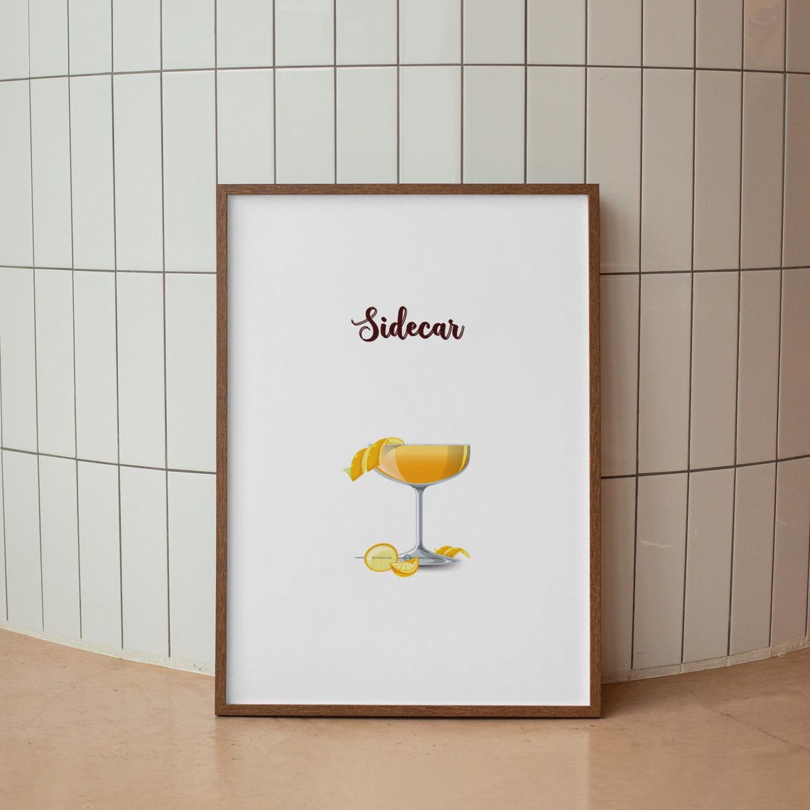 Sidecar Orange Coupe Cocktail Illustration Kitchen Decor Poster - Image 2