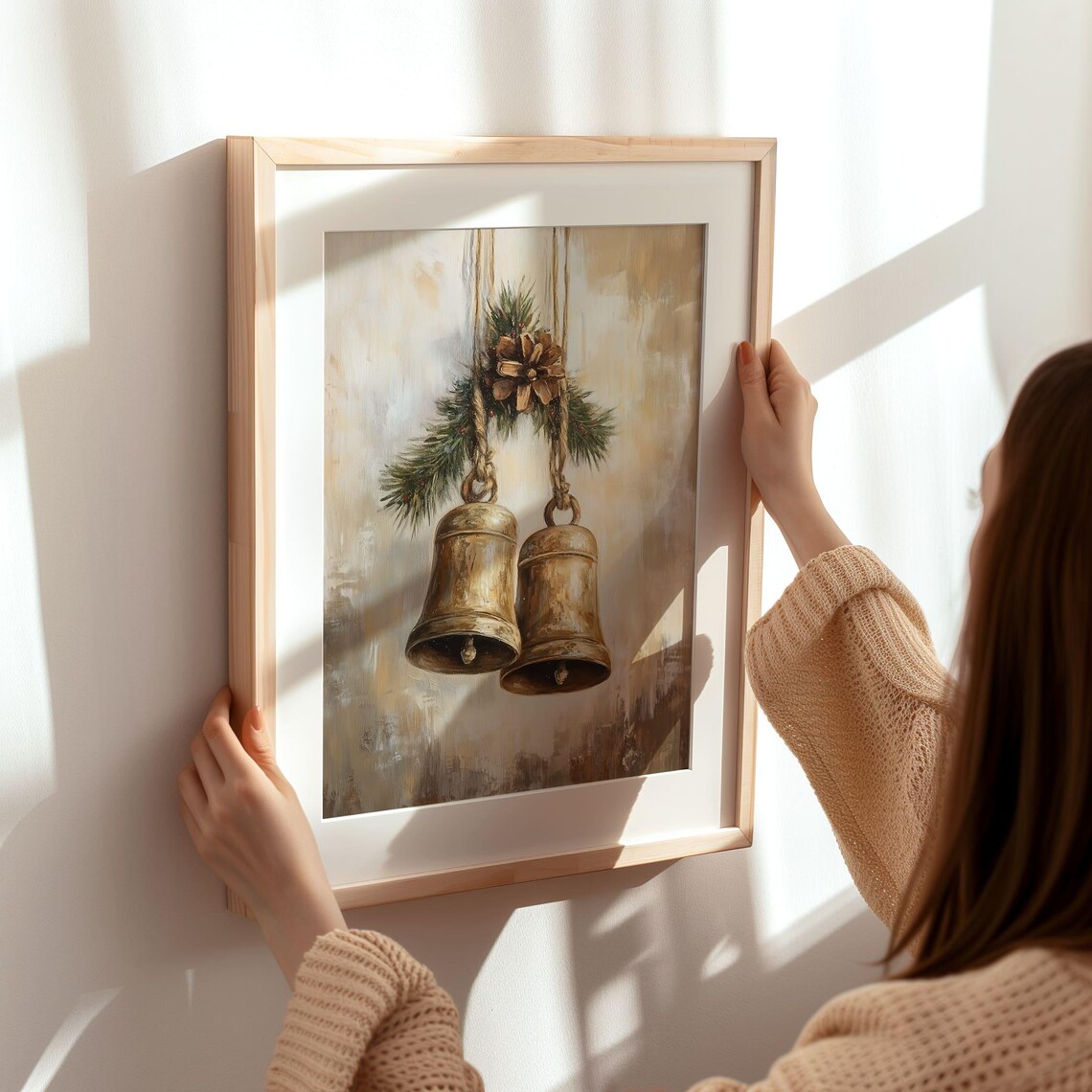 Vintage Christmas Bells Rustic Holiday Art Print - Image 5