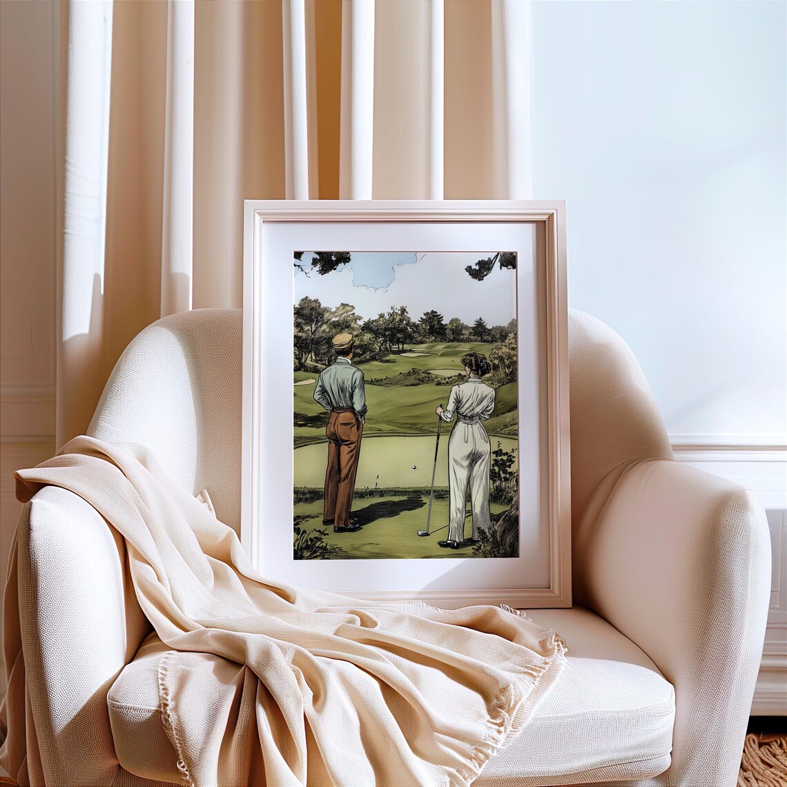 Vintage Golf Art Print, Retro Golf Course Decor - Image 4