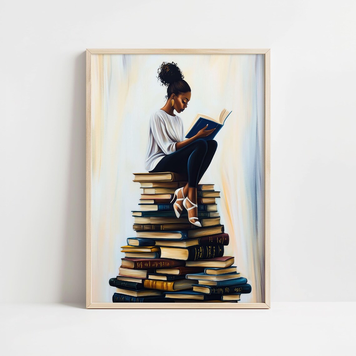 Black Girl Reading Art Print, Bookish Wall Decor - Image 4