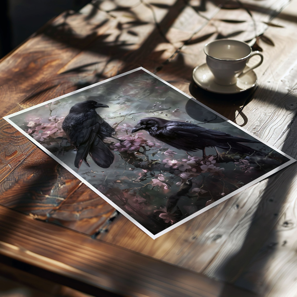 Victorian Gothic Raven Art Print, Dark Floral Decor - Image 7