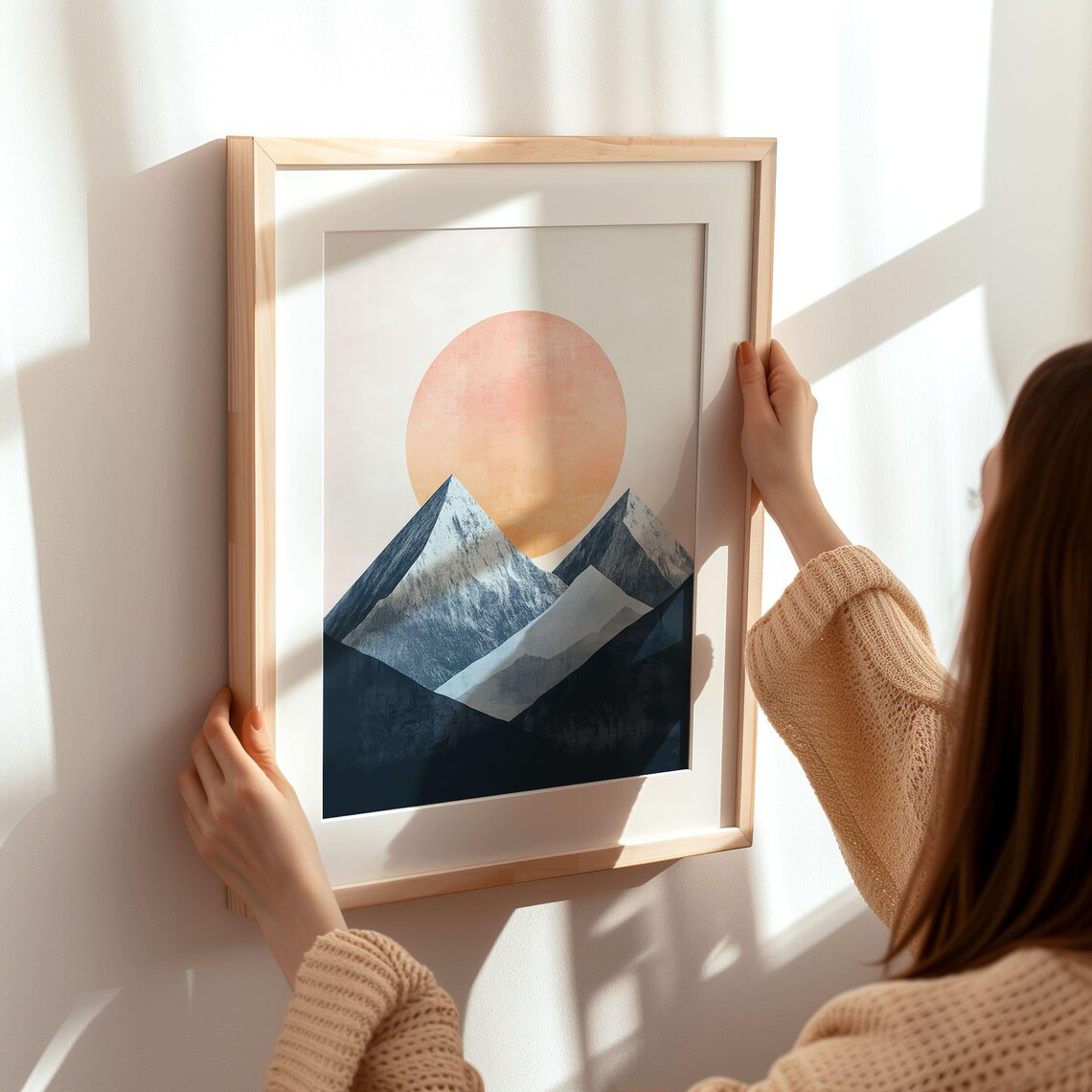 Mountain Sunset Wall Art Minimalist Mountain Printable Modern Landscape Abstract Sunset Art Mountain Art Print - Image 6