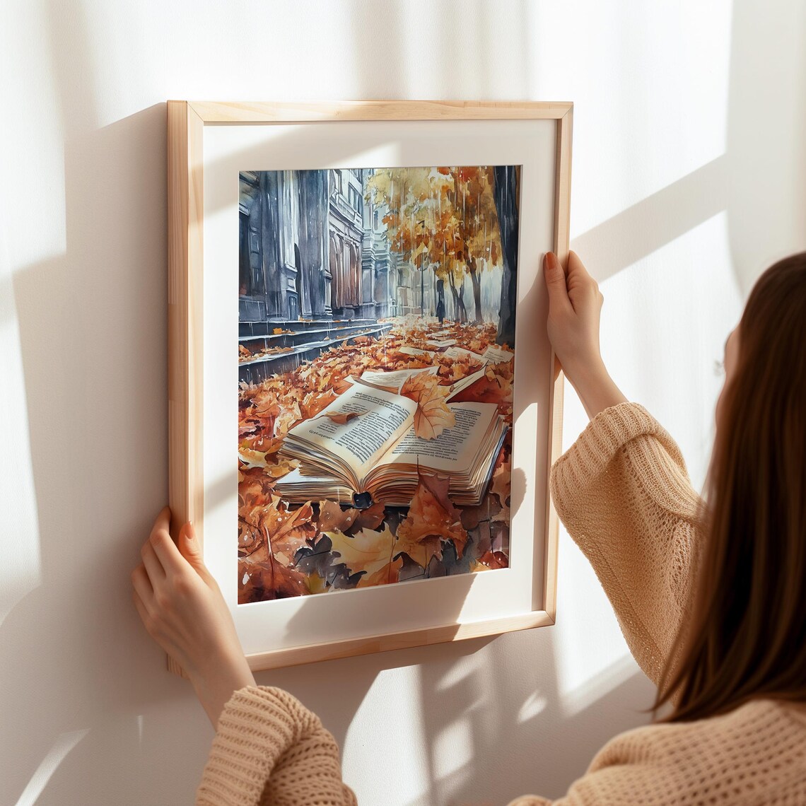 Autumn Book Lover Art Print, Watercolor Fall Decor - Image 7