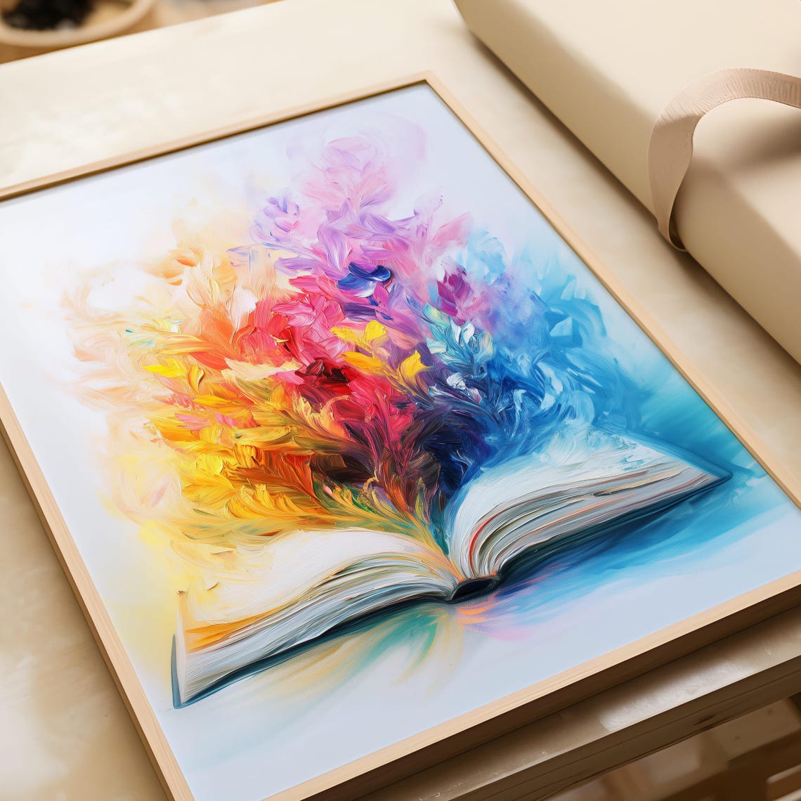 Colorful Open Book Rainbow Paint Splash Literary Decor Art Poster - Image 5