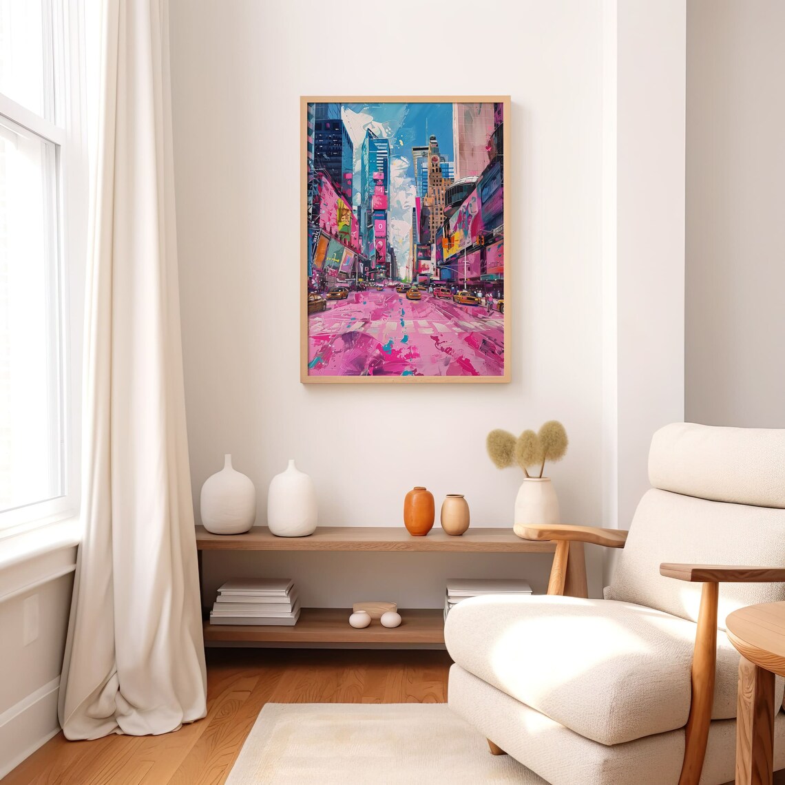 Vibrant Pink Times Square New York City Pop Street Art Poster - Image 7