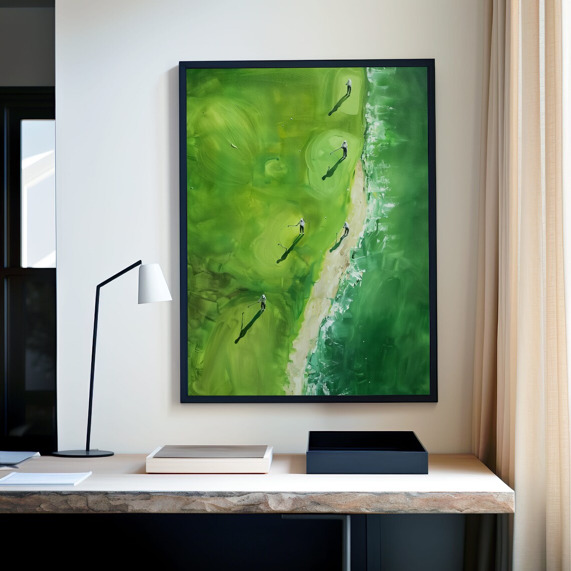 Modern Golf Course Art Print Landscape Print - Image 2